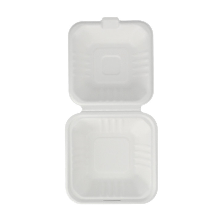 Sugarcane Burger Box White 152x153x77mm (125 Units)