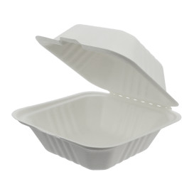 Sugarcane Burger Box White 152x153x77mm (500 Units)