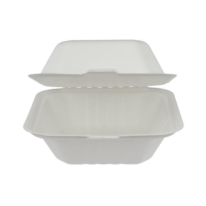 Sugarcane Burger Box White 152x153x77mm (500 Units)