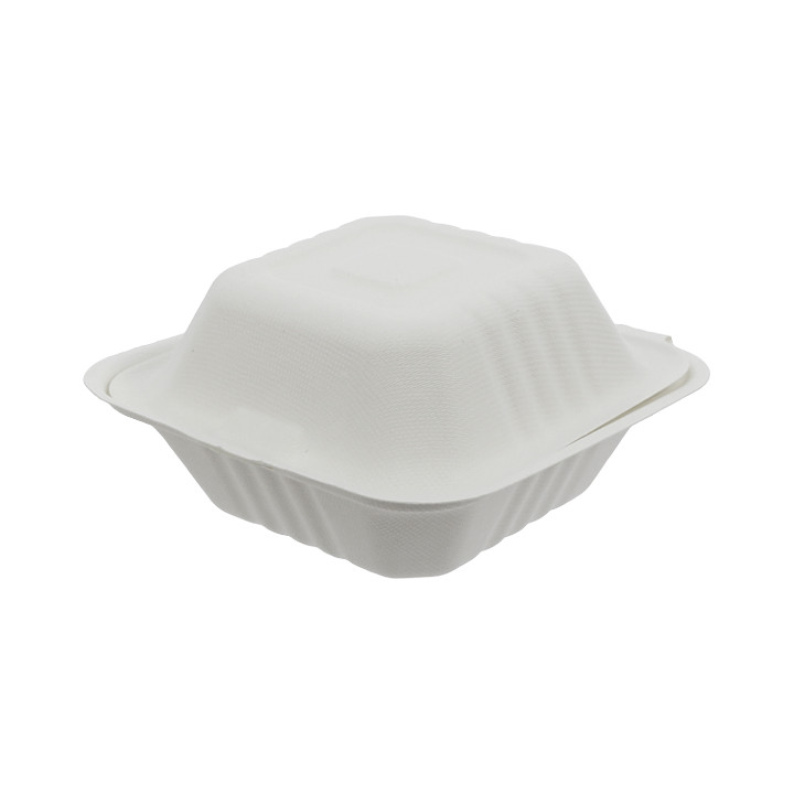 Sugarcane Burger Box White 152x153x77mm (500 Units)