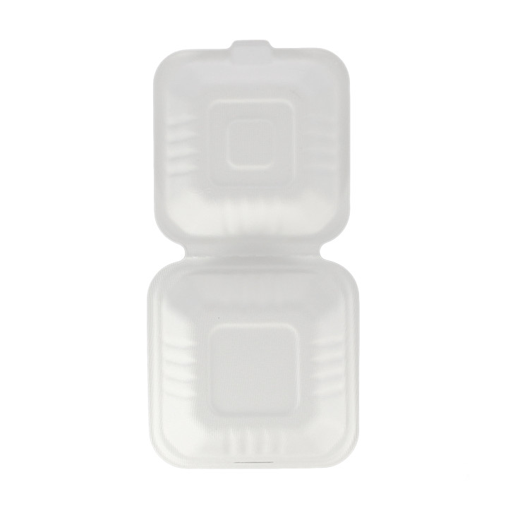 Sugarcane Burger Box White 152x153x77mm (500 Units)