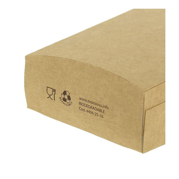 Paper French Fries Scoop Container Kraft Large size 8,2x3,3x14,9cm (400 Units)