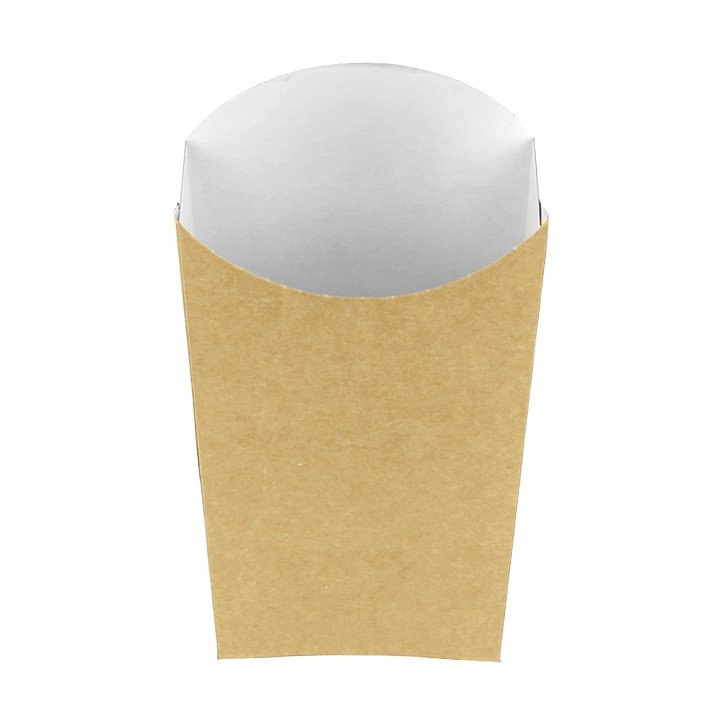 Paper French Fries Scoop Container Kraft Large size 8,2x3,3x14,9cm (400 Units)