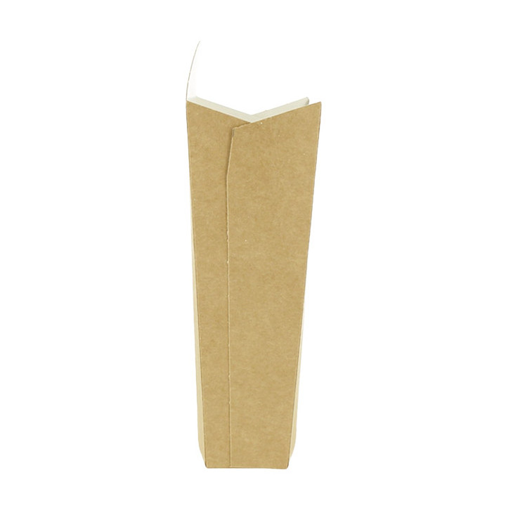 Paper French Fries Scoop Container Kraft Large size 8,2x3,3x14,9cm (25 Units) 