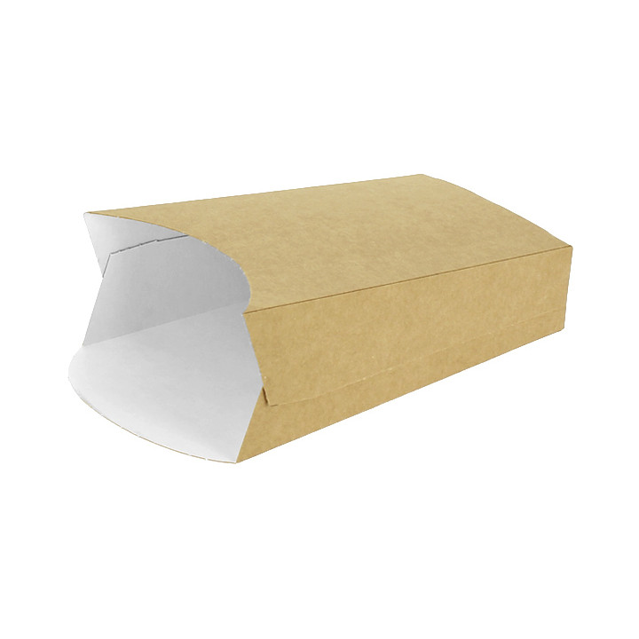 Paper French Fries Scoop Container Kraft Large size 8,2x3,3x14,9cm (25 Units) 