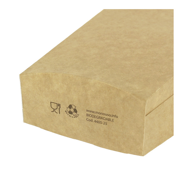 Paper French Fries Scoop Container Kraft Medium size 8,2x3,5x12,5cm (25 Units) 