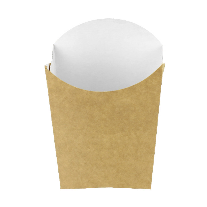 Paper French Fries Scoop Container Kraft Medium size 8,2x3,5x12,5cm (25 Units) 
