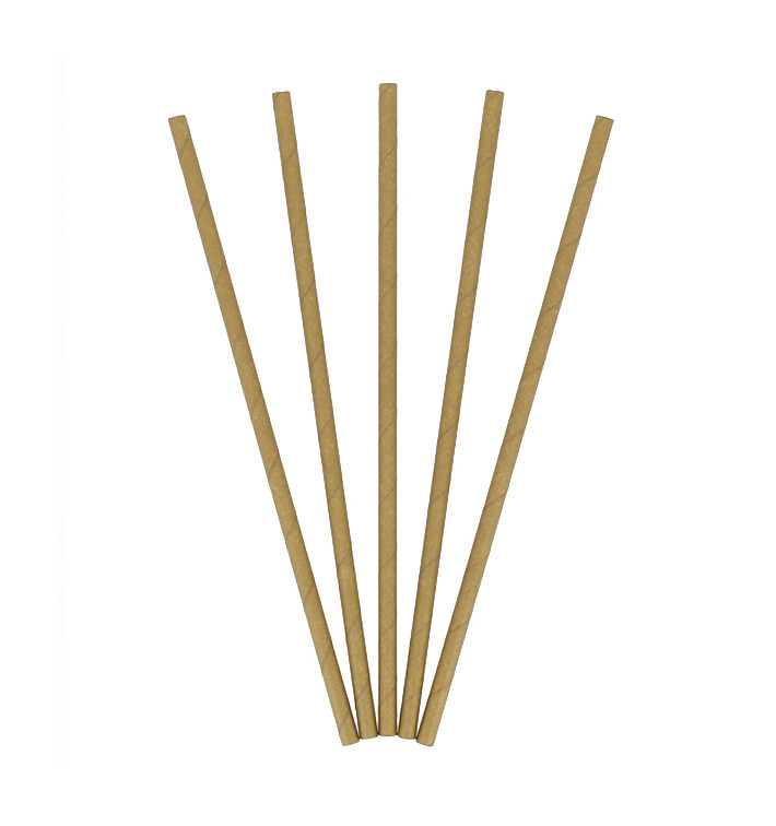 Paper Straw Straight Kraft Ø0,6cm 21cm (100 Units)