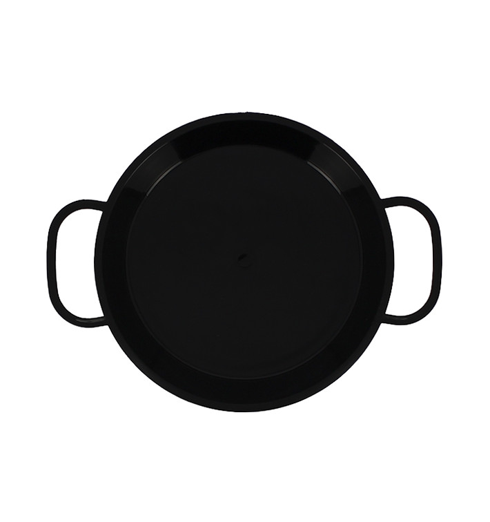 Serving Mini Paella Pan Tray Black PP 15cm (150 Units)