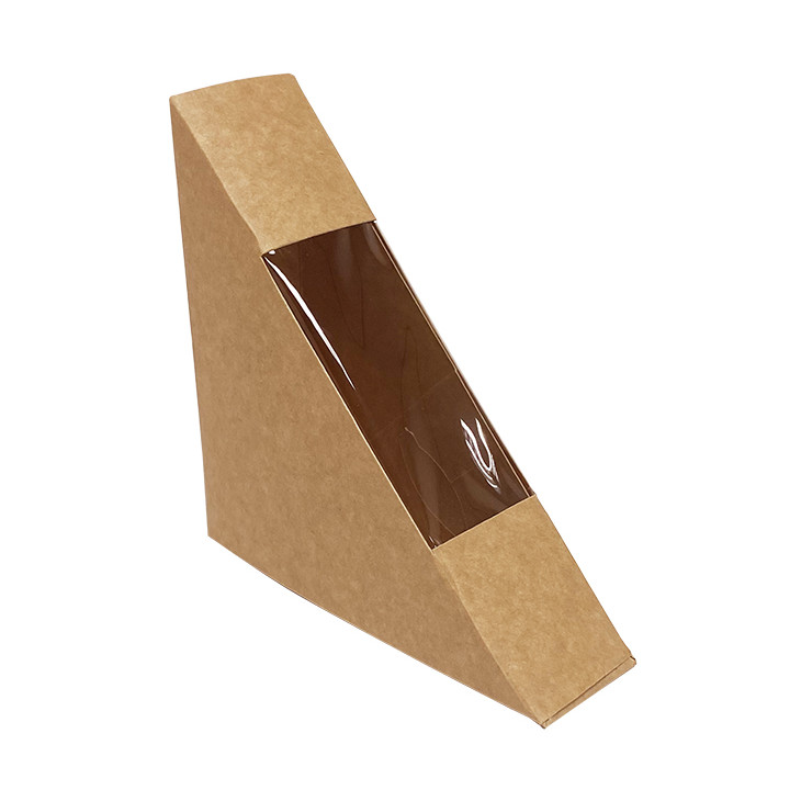 Paper Take-Out Container with Window Kraft 125x38x125mm (500 Units) 