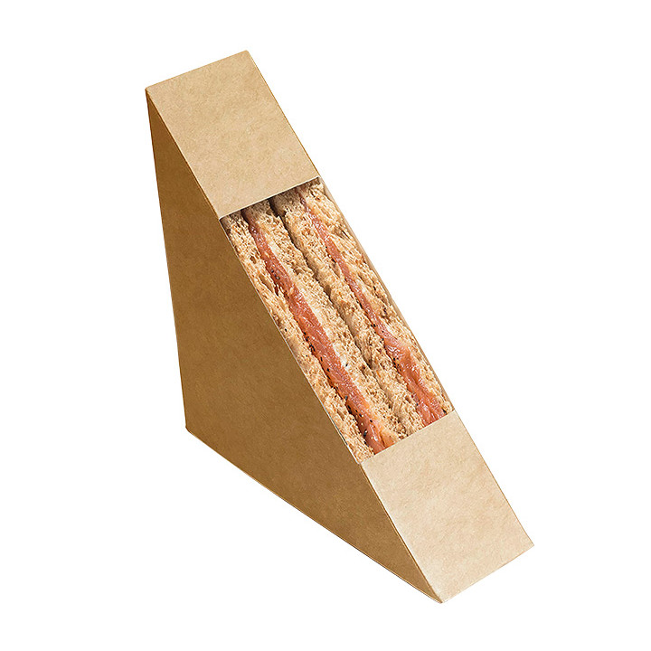 Paper Take-Out Container with Window Kraft 125x38x125mm (500 Units) 