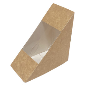 Paper Take-Out Container with Window Kraft 125x75x125mm (50 Units) 