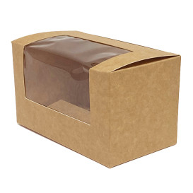Kraft Carton Box with Window 12,5x7,0x7,0cm (50 Units)