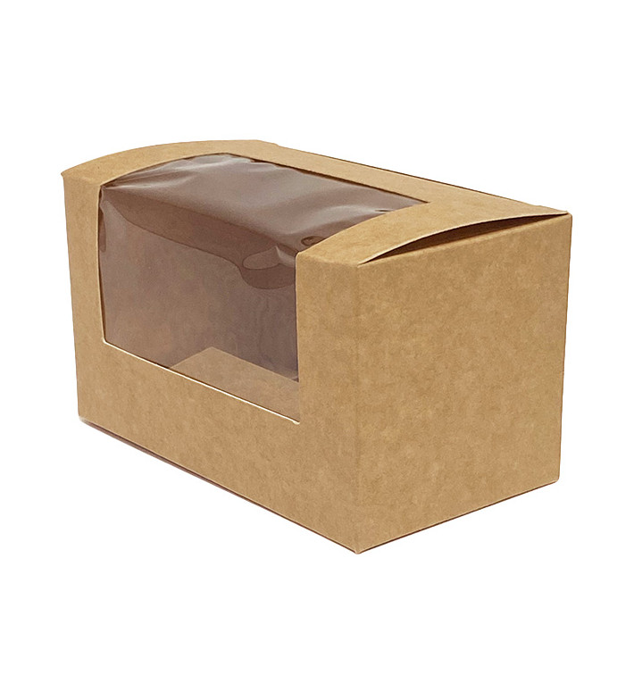 Kraft Carton Box with Window 125x70x70mm (500 Units)