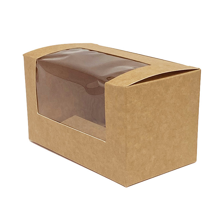 Kraft Carton Box with Window 125x70x70mm (500 Units)