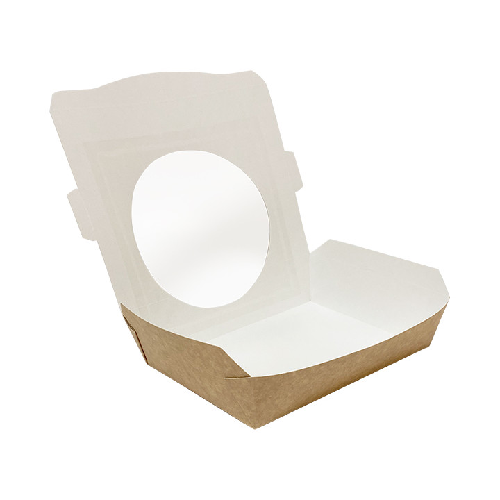 Kraft Cardboard Salad Bowl with Window 750ml (250 Units)