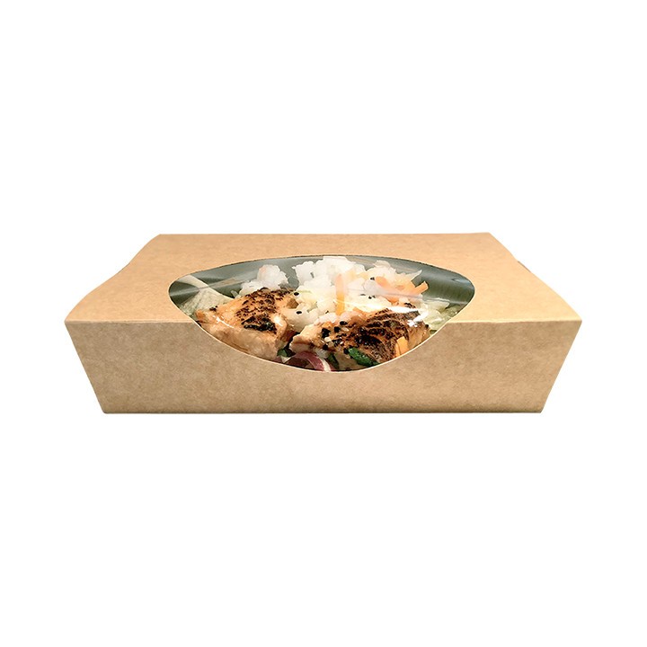 Kraft Cardboard Salad Bowl with Window 750ml (250 Units)