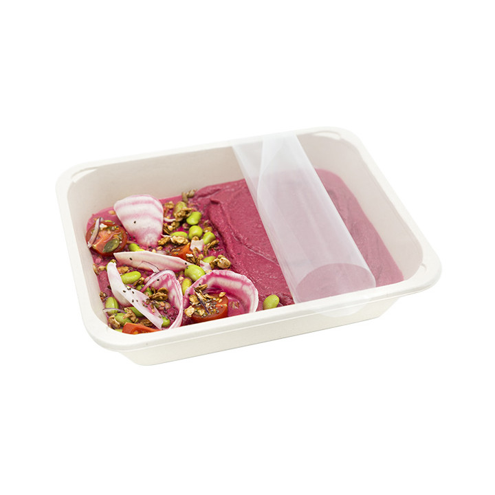 Sugarcane Container PLA Laminated 1350ml 22,7x17,8x5cm (75 Units)