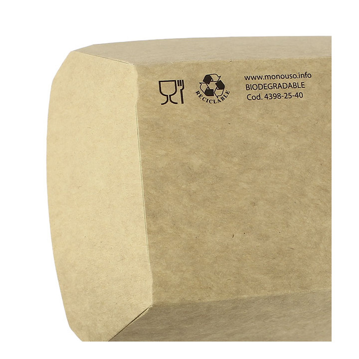 Paper Food Boat Tray Kraft 250ml 9,6x6,5x4,2cm (1000 Units)
