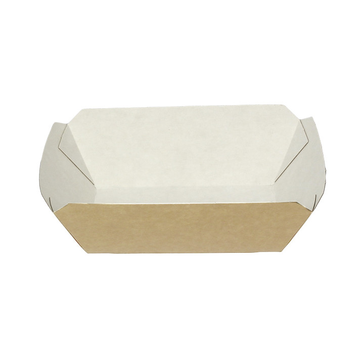 Paper Food Boat Tray Kraft 250ml 9,6x6,5x4,2cm (25 Units) 
