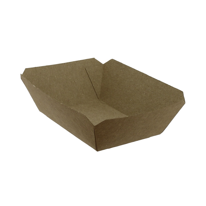 Paper Food Boat Tray Kraft-Kraft 250ml 9,6x6,5x4,2cm (25 Units) 