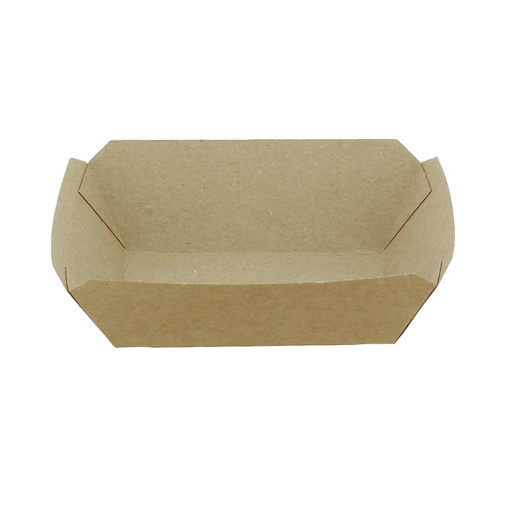 Paper Food Boat Tray Kraft-Kraft 250ml 9,6x6,5x4,2cm (25 Units) 