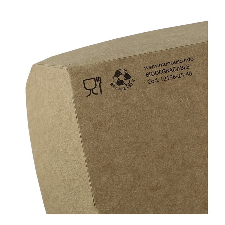 Paper Food Boat Tray Kraft-Kraft 250ml 9,6x6,5x4,2cm (25 Units) 