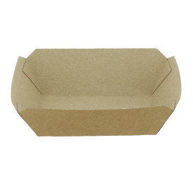 Paper Food Boat Tray Kraft-Kraft 250ml 9,6x6,5x4,2cm (1000 Units)