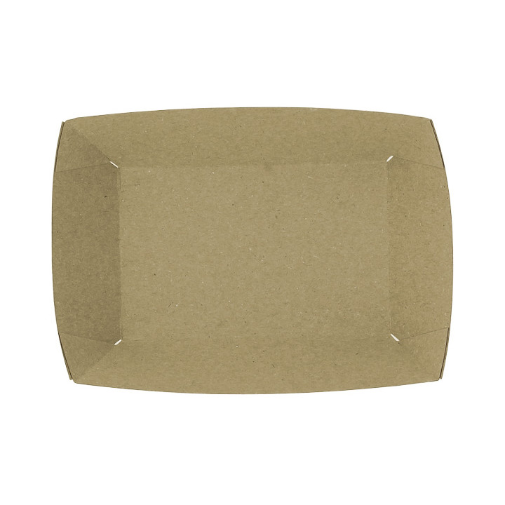 Paper Food Boat Tray Kraft-Kraft 300ml 11x7x3,5cm (25 Units) 