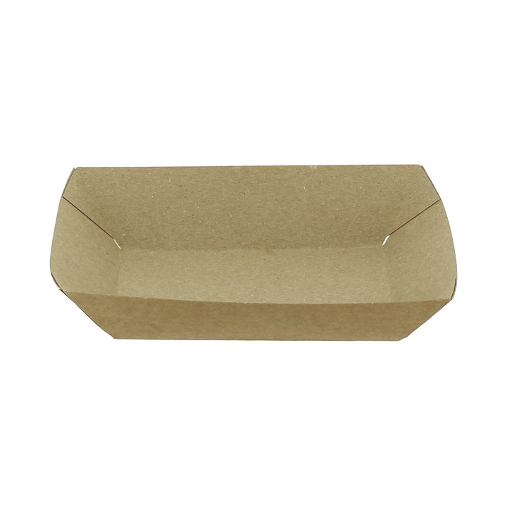 Paper Food Boat Tray Kraft-Kraft 300ml 11x7x3,5cm (1000 Units)
