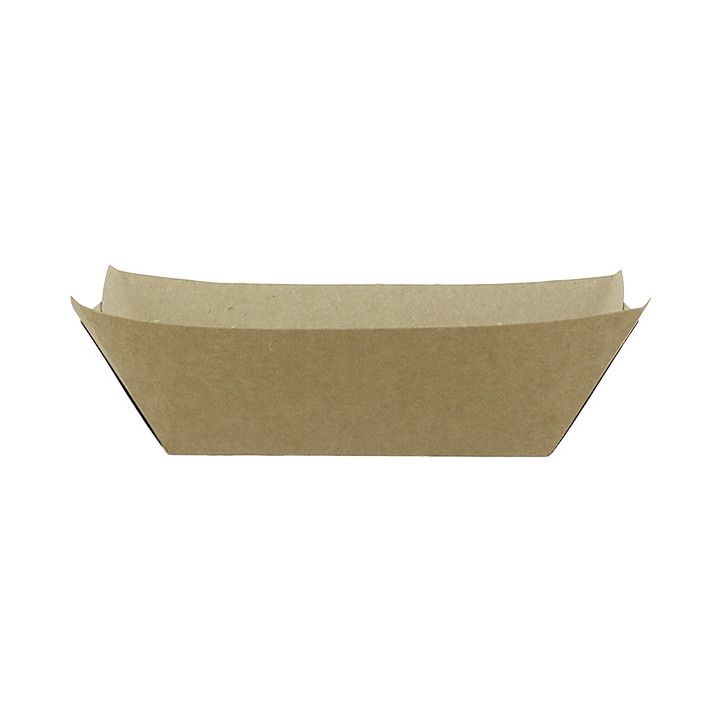 Paper Food Boat Tray Kraft-Kraft 350ml 10,6x7,3x4,5cm (25 Units) 