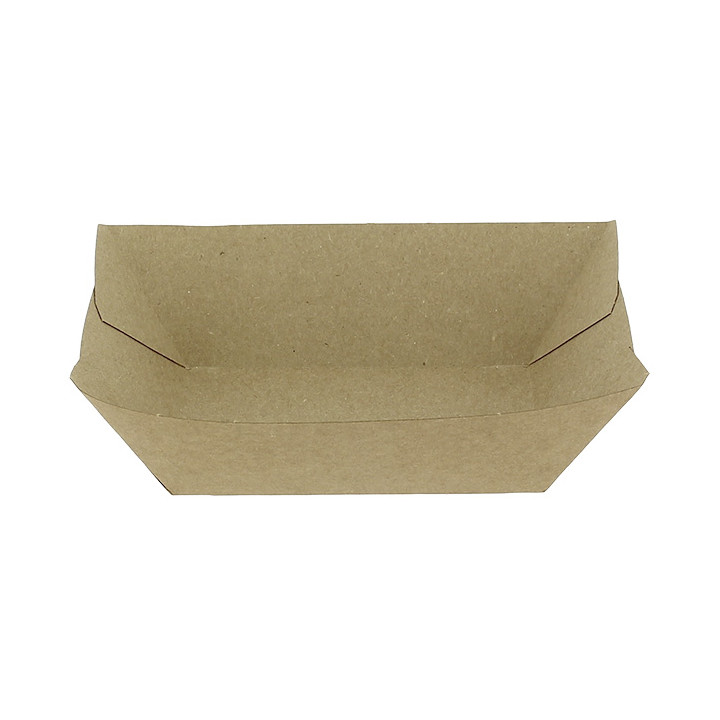 Paper Food Boat Tray Kraft-Kraft 350ml 10,6x7,3x4,5cm (25 Units) 