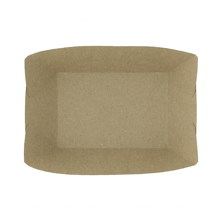 Paper Food Boat Tray Kraft-Kraft 350ml 10,6x7,3x4,5cm (25 Units) 