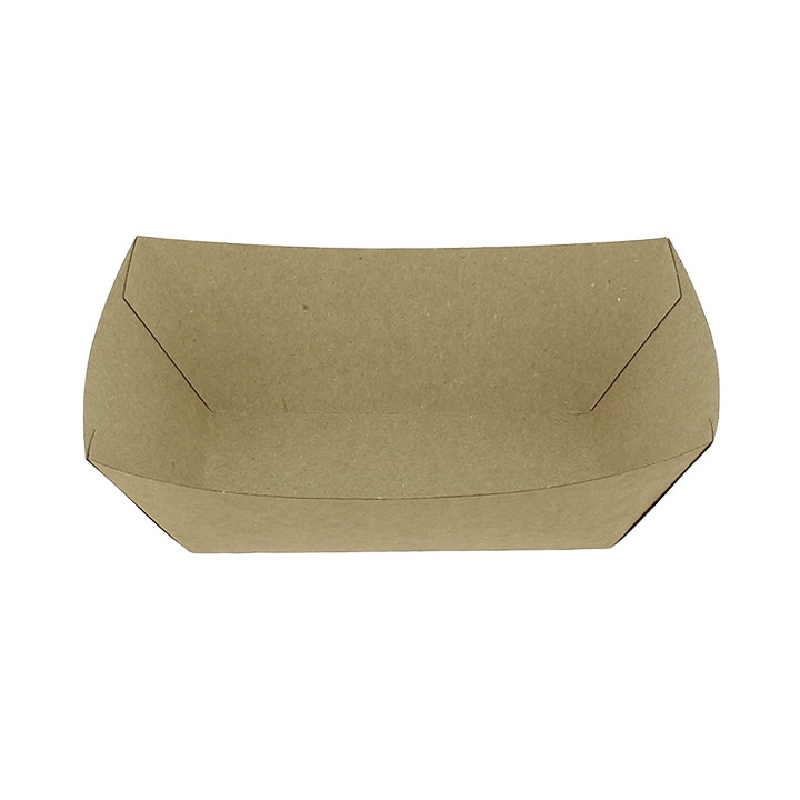 Paper Food Boat Tray Kraft-Kraft 525ml 12,2x8x5,5cm (25 Units) 