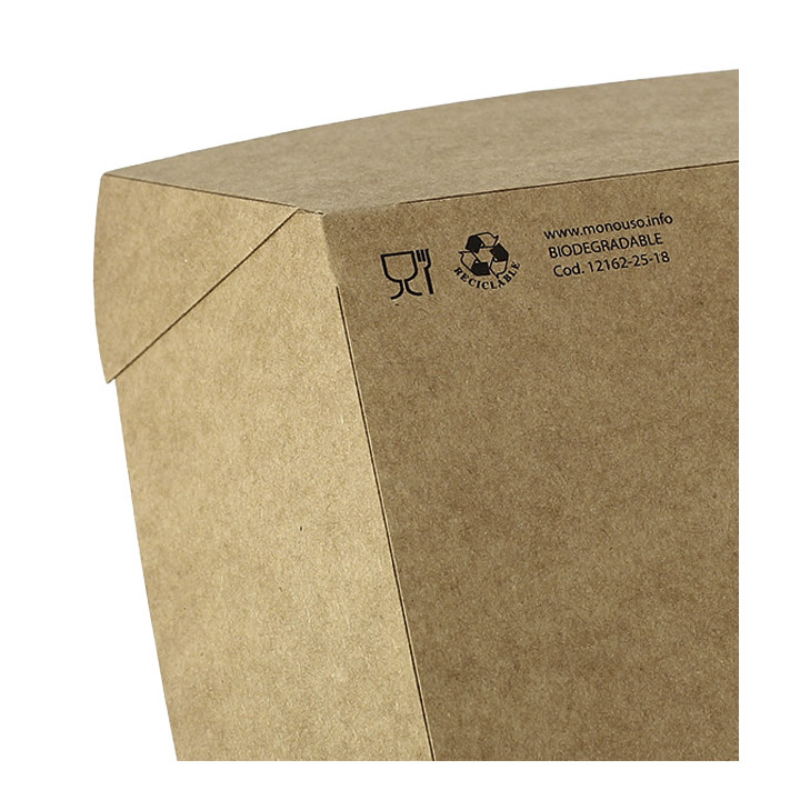 Paper Food Boat Tray Kraft-Kraft 780ml 15,5x9x5,5cm (25 Units) 