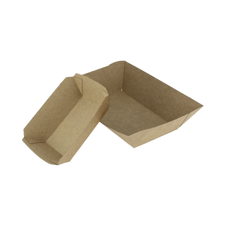 Paper Food Boat Tray Kraft-Kraft 350ml 10,6x7,3x4,5cm (1000 Units)