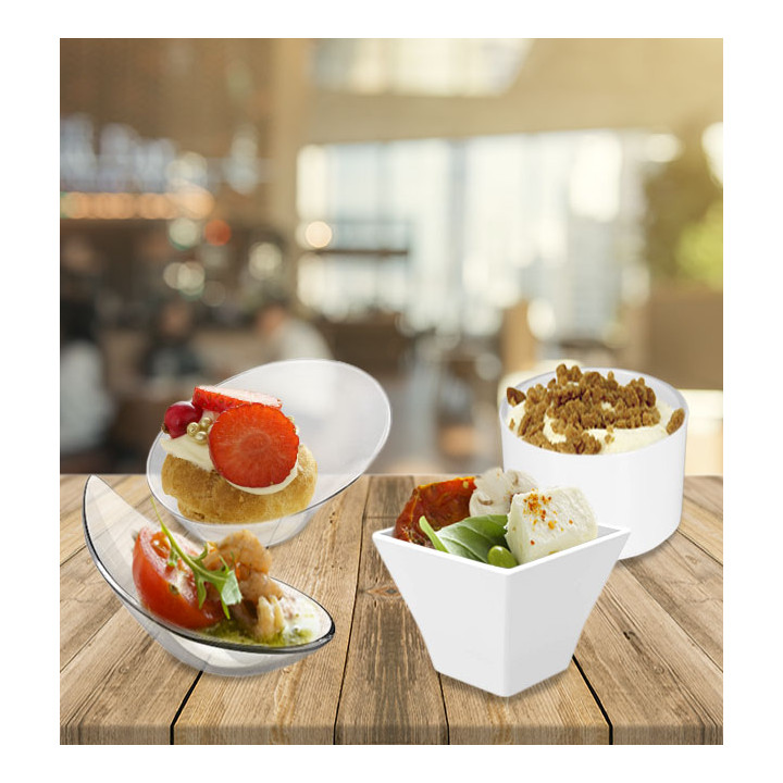 Tasting Plastic Bowl Durable SAN "Drop" Clear 18ml (108 Units)