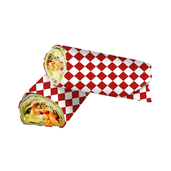 Paper Food Wrap Grease-Proof “Vichy” Red 31x35cm (1000 Units) 