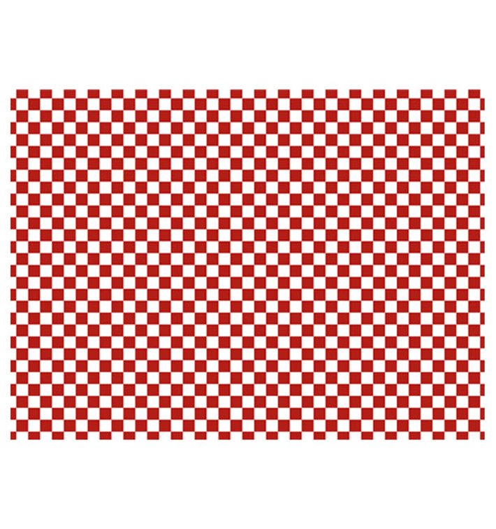 Paper Food Wrap Grease-Proof “Vichy” Red 31x42cm (1000 Units) 