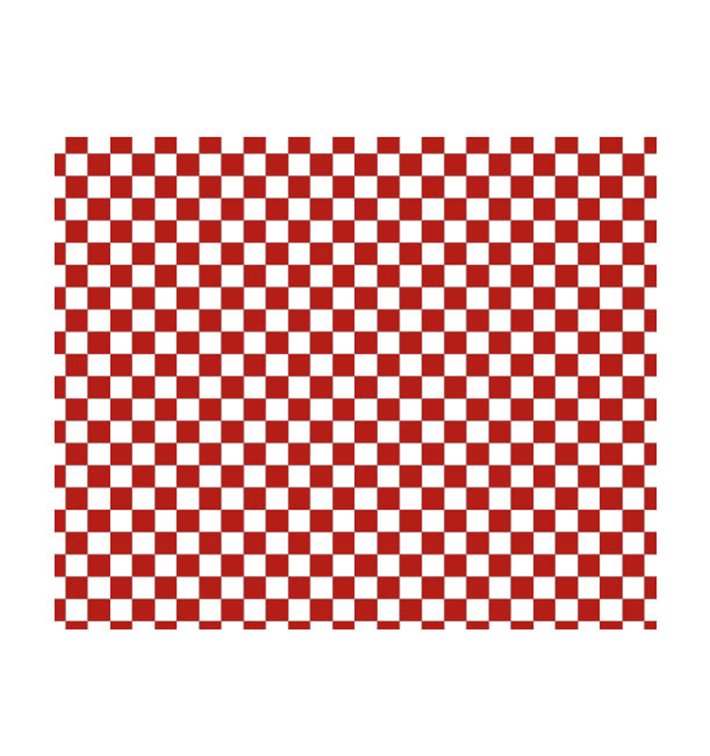 Paper Food Wrap Grease-Proof “Vichy” Red 20x24,5cm (1000 Units) 