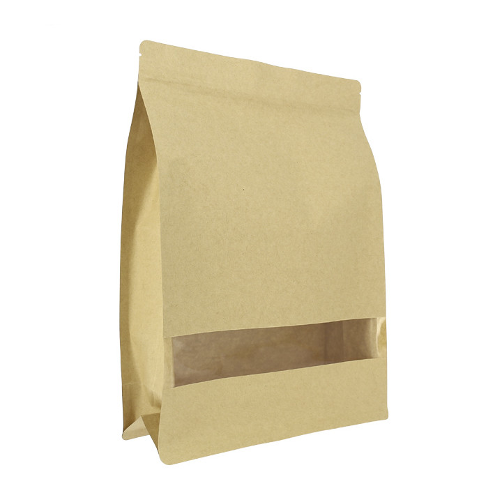 Paper StandUp Kraft with self closing and Window 25+10x35cm (250 Units)