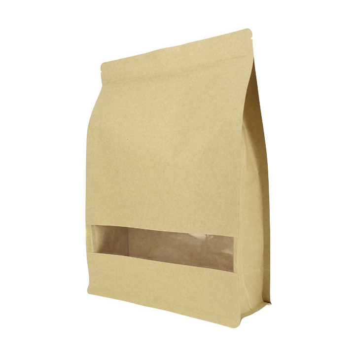 Paper StandUp Kraft with self closing and Window 25+10x35cm (250 Units)