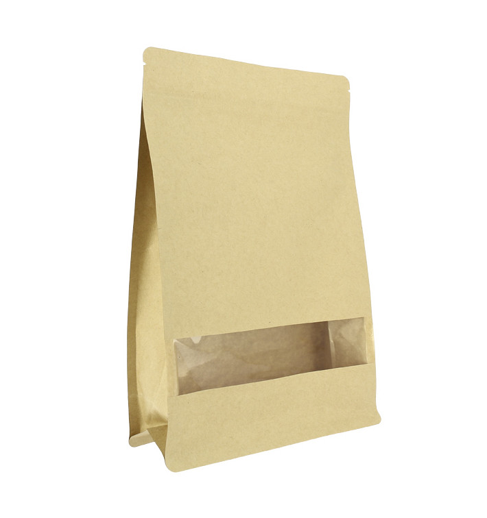 Paper StandUp Kraft with self closing and Window 20+8x30cm (500 Units)