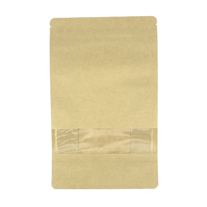 Paper StandUp Kraft with self closing and Window 16+8x26cm (500 Units)