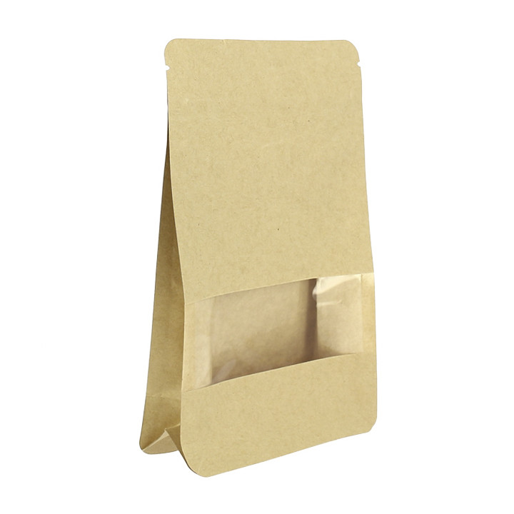 Paper StandUp Kraft with self closing and Window 12+6x20cm (1000 Units)