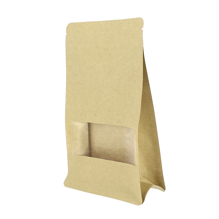 Paper StandUp Kraft with self closing and Window 12+6x20cm (1000 Units)