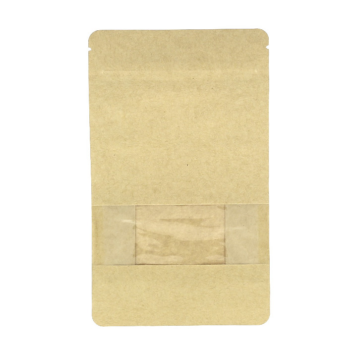 Paper StandUp Kraft with self closing and Window 12+6x20cm (1000 Units)