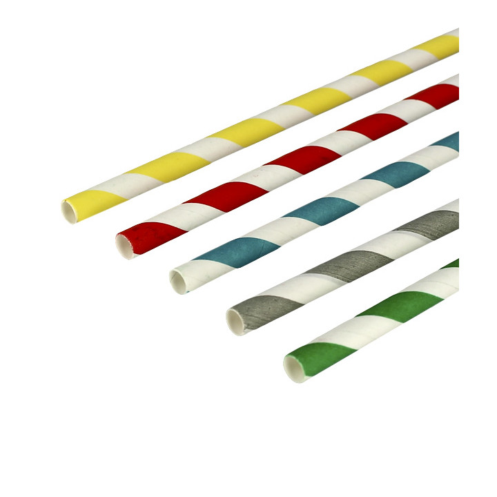 Paper Straw Straight Palms Ø0,6cm 24cm (100 Units)