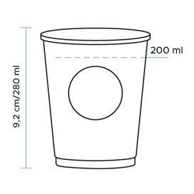Paper Cup PLA "BioWare" Eco-Friendly 9 Oz/280ml Ø8,0cm (50 Units) 
