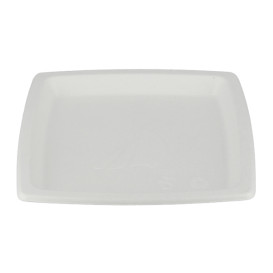 Sugarcane Plate Square shape White 17 cm (1000 Units)